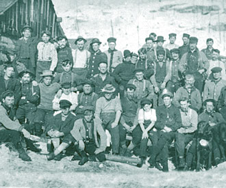 Photograph of men of the logging camp