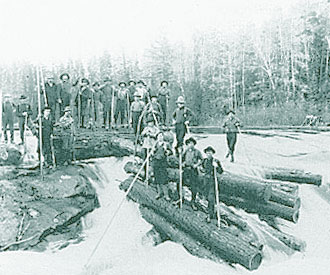Photograph of log drive